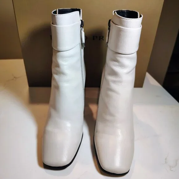 Made in Italy - Bruno Premi Ghiaccio (Ice) Creamy White Ankle Boots - Picture 3 of 8
